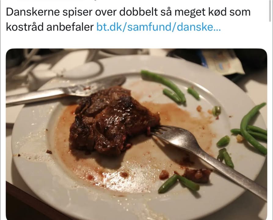 “Danes eat over twice as much meat as dietary guidelines recommend”