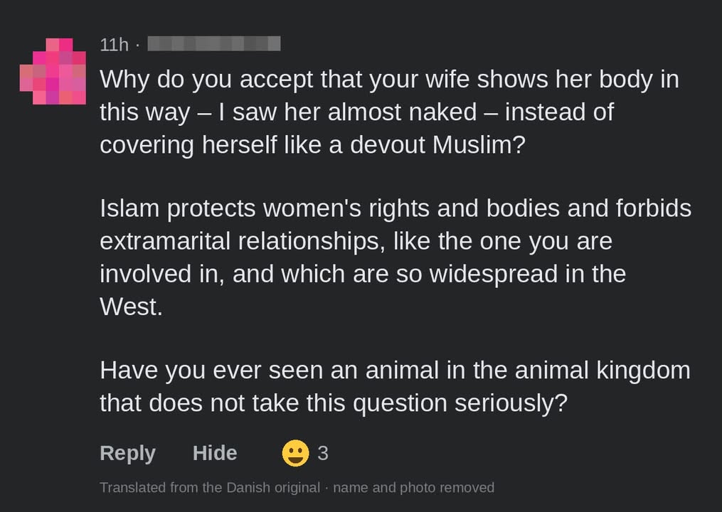 He asked the man, not her. That tells you everything about Islam